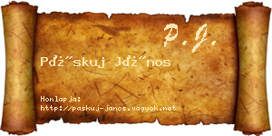 Páskuj János névjegykártya